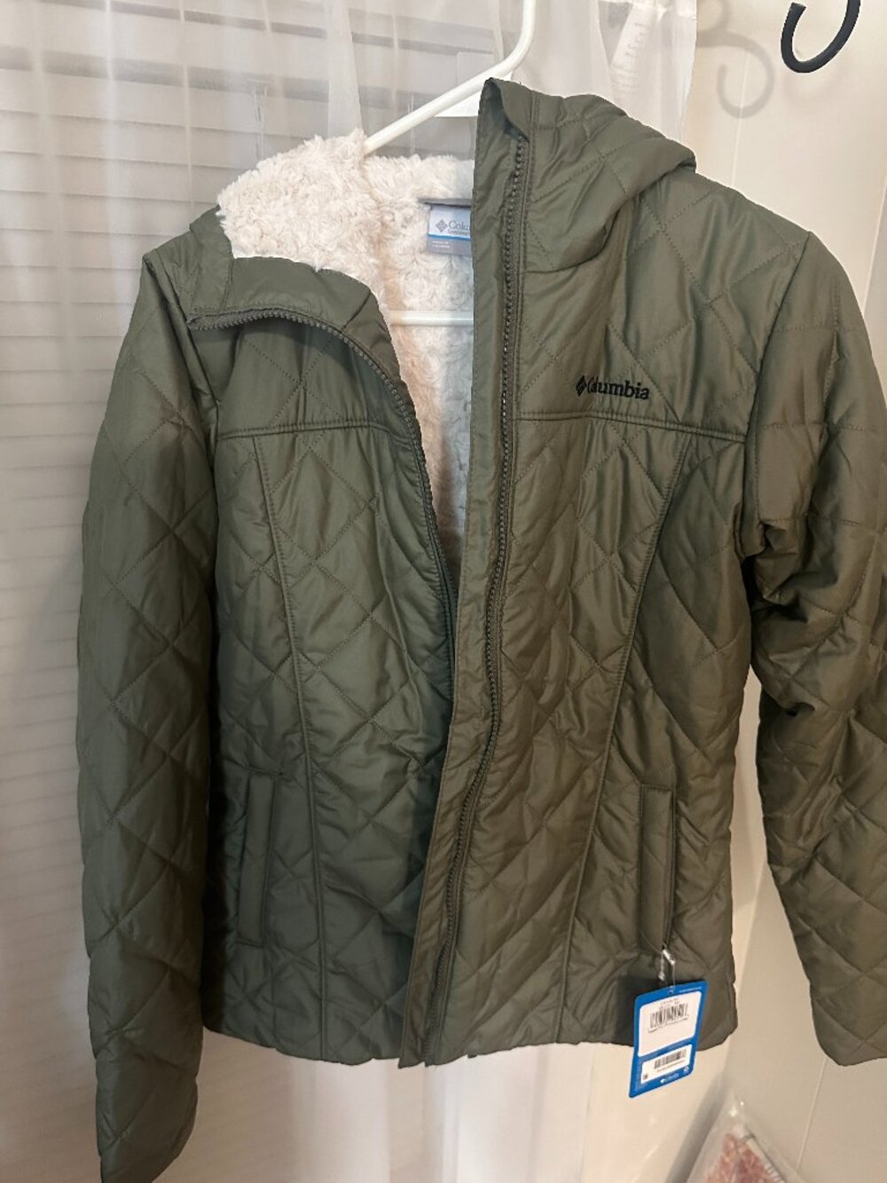 NWT Columbia Copper Crest Hooded Sherpa Lined Jacket - XS Green